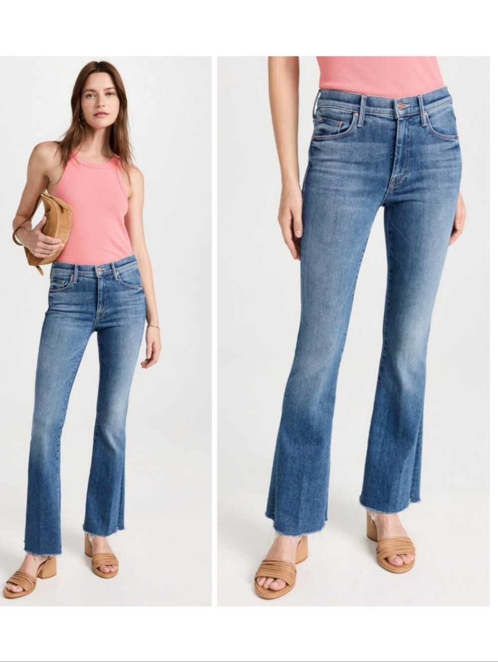 MOTHER The Weekender Fray Jeans Groovin Clean Girl Quiet Luxury 30 Resortwear